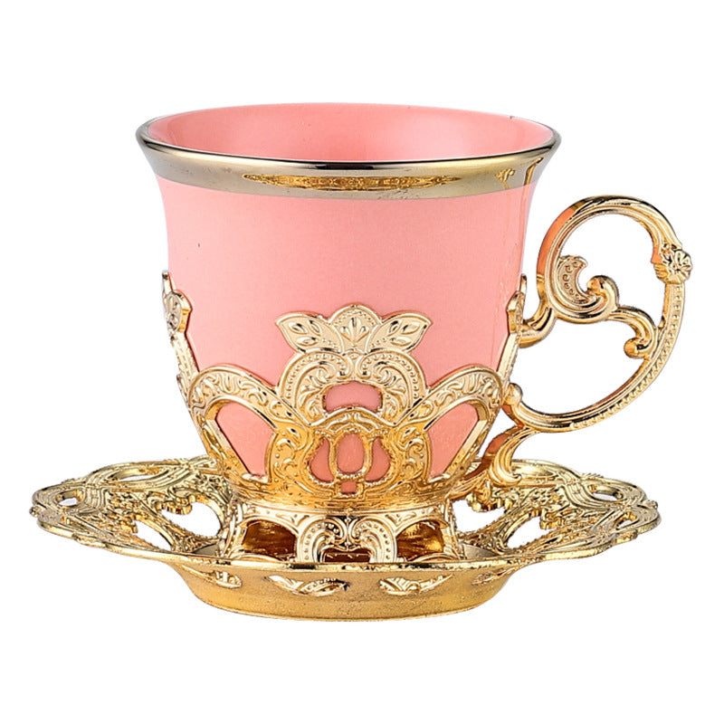 Electroplating Coffee Set Ceramic Flower Tea Cup