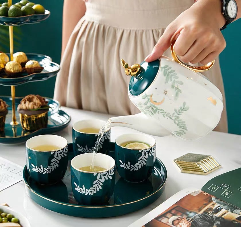 Forest Green Tea Set (6 Pc Set)